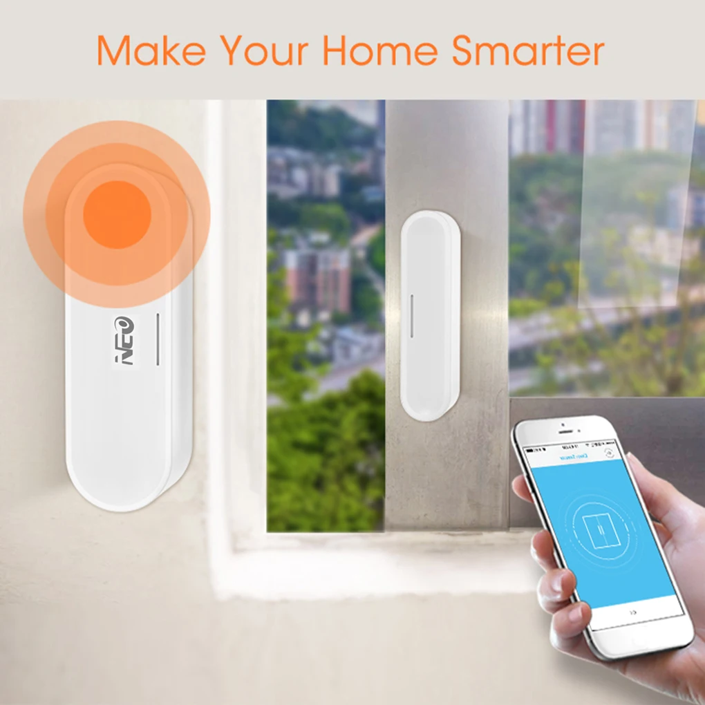 neo coolcam zigbee door window sensor home office smart wifi door sensor mobile phone app control window alarm free global shipping