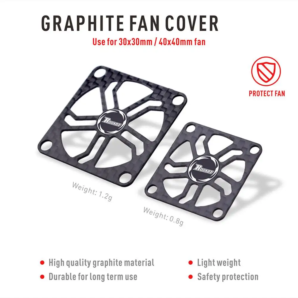 

Cooling fan cover Rocket 40x40MM 30x30MM carbon M3 * 14mm 4pcs screws RC motor / electric regulating fan protection cover