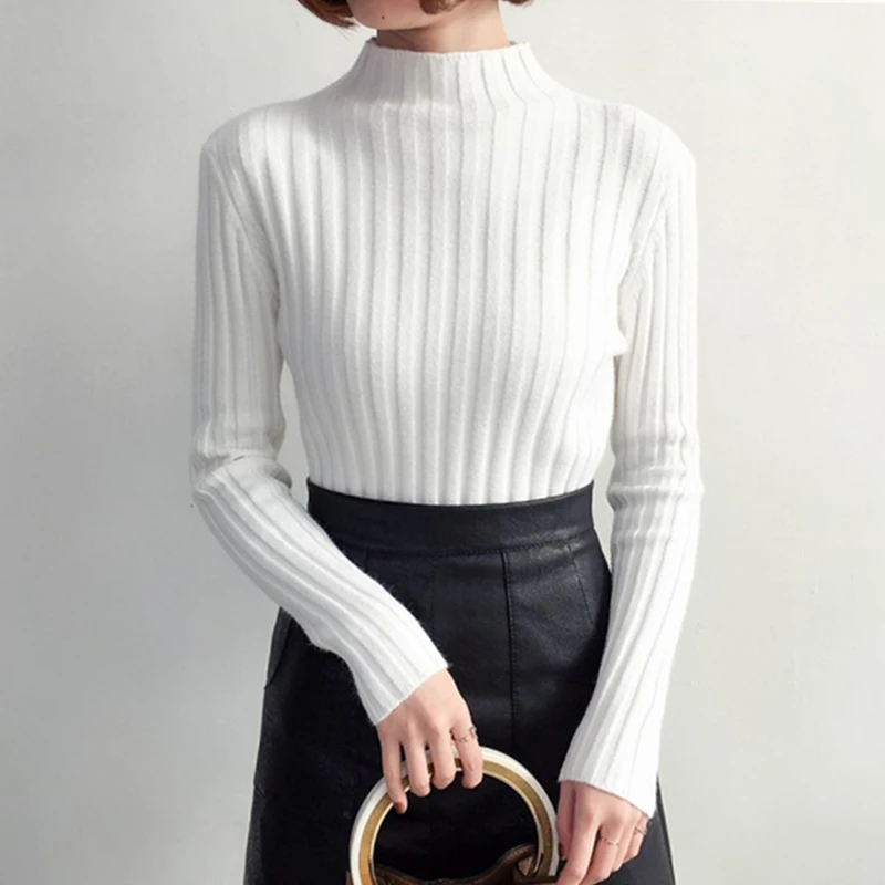 2019 New Fashion Autumn Winter Women Sweater Turtleneck Pullover Long Sleeve Casual Loose Knitted Tops | Женская одежда