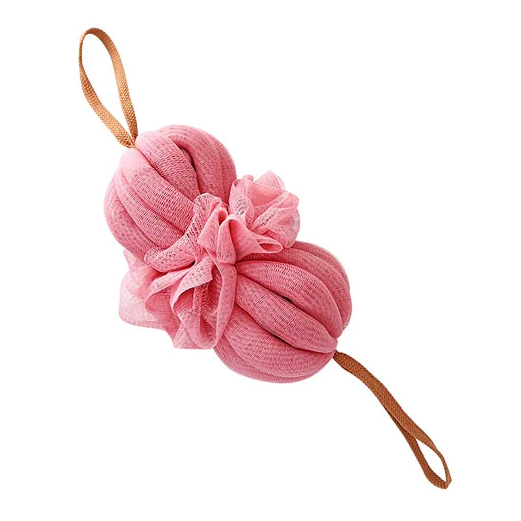 Pink Губка для душа, отшелушивающая Задняя щетка, сетчатые губки для тела, банное цветочное полотенце, аксессуар для ванной комнаты, Нейлоновая губка для спа-скруббера YL5 - Цвет: Pink