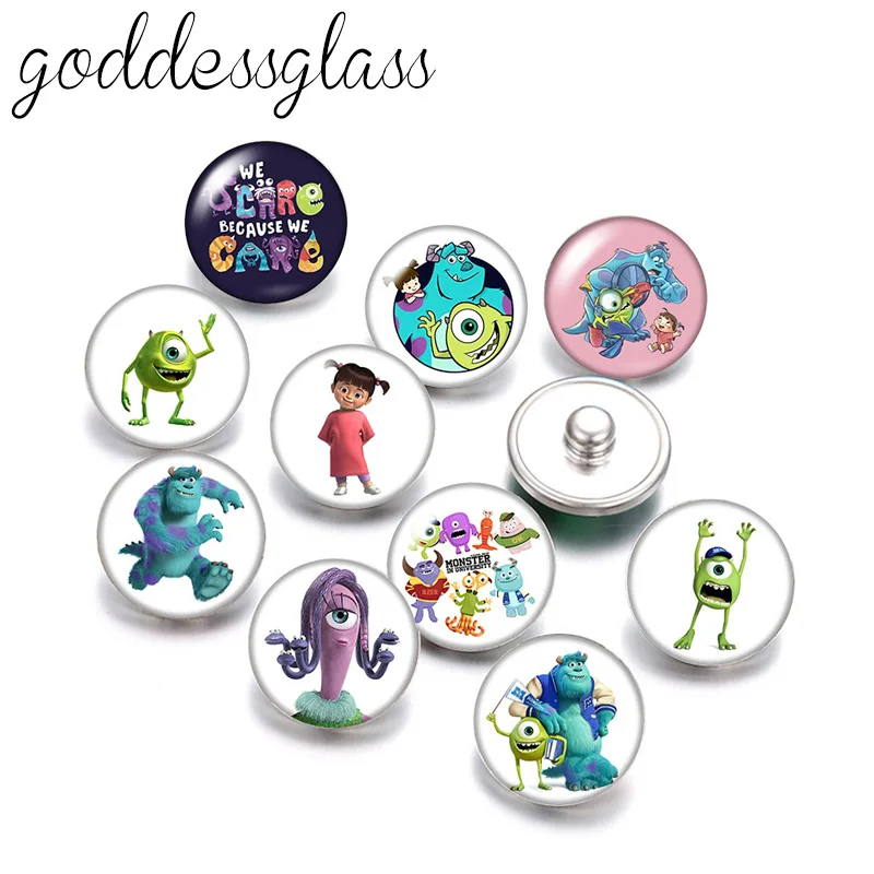 Пуговицы для ожерелья 18 мм с изображением героев Диснея майка Джеймса 10 шт. |