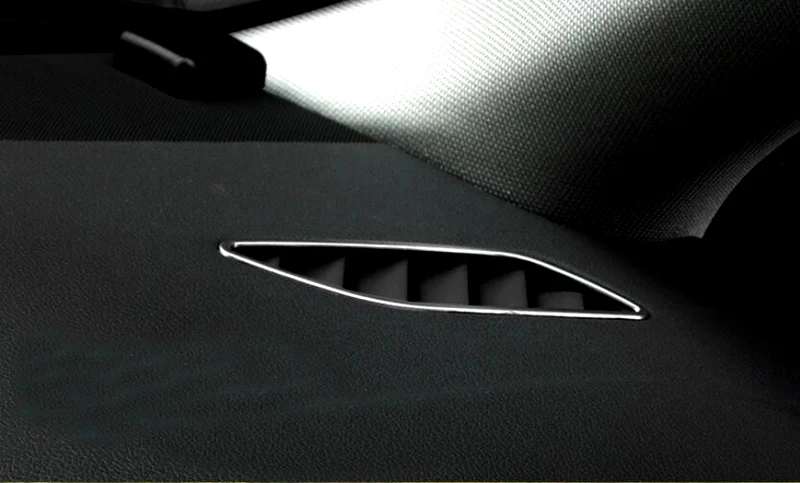

For Audi A4 2008-2015 Auto Car Accessories Interior Sticker Steel Front Up Air Vent Outlet Frame Cover Trim 2pc