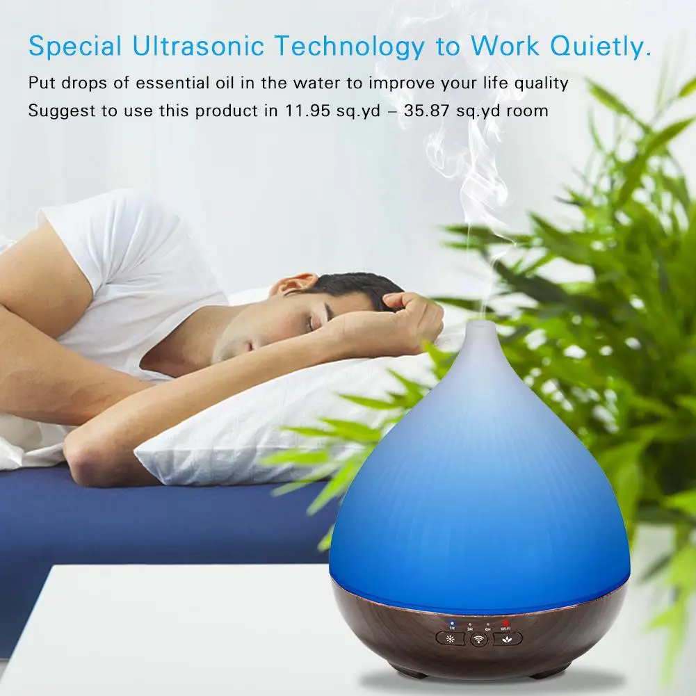 Аромадиффузор эфирного масла 300 мл управление через приложение смартфона для