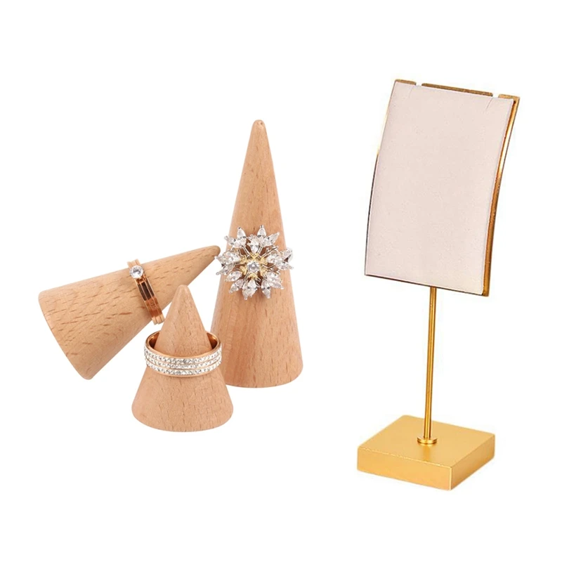 

Высококлассный деревянный держатель для колец и ювелирных изделий и подставка для ожерелья, подставка для ожерелья, коробка для хранения о...