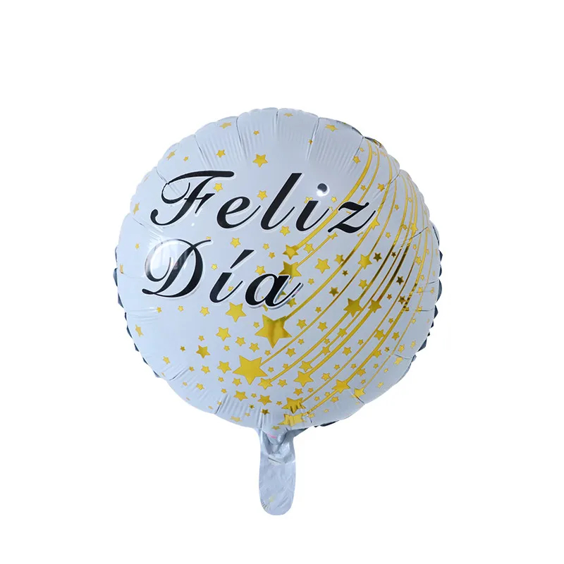10 шт 18inch круглый Feliz cumpleaños испанский Happy День рождения Mylar Фольга воздушные шары с