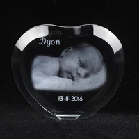 custom heart crystal sculpture photo frame with your image engraved photo album personalized family wedding pets souvenirs