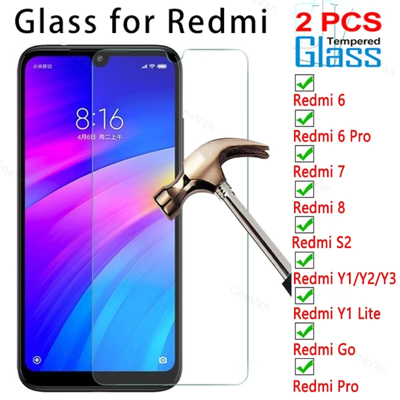 

2 шт. Переднее стекло для Redmi S2 8 7 6 Pro 9H Защитное стекло для телефона Xiaomi Redmi Pro Go Y1 Lite Y2 Y3 твердое закаленное 9H