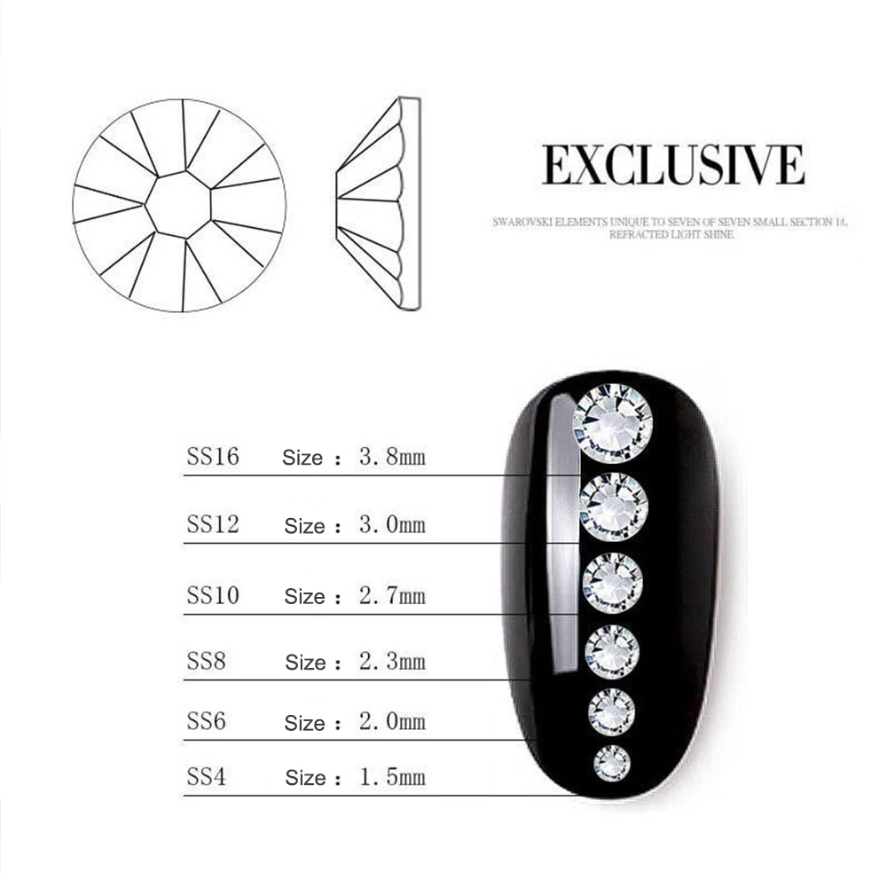 1 коробка многоразмерные кристаллы AB 3D украшения для ногтей драгоценные камни