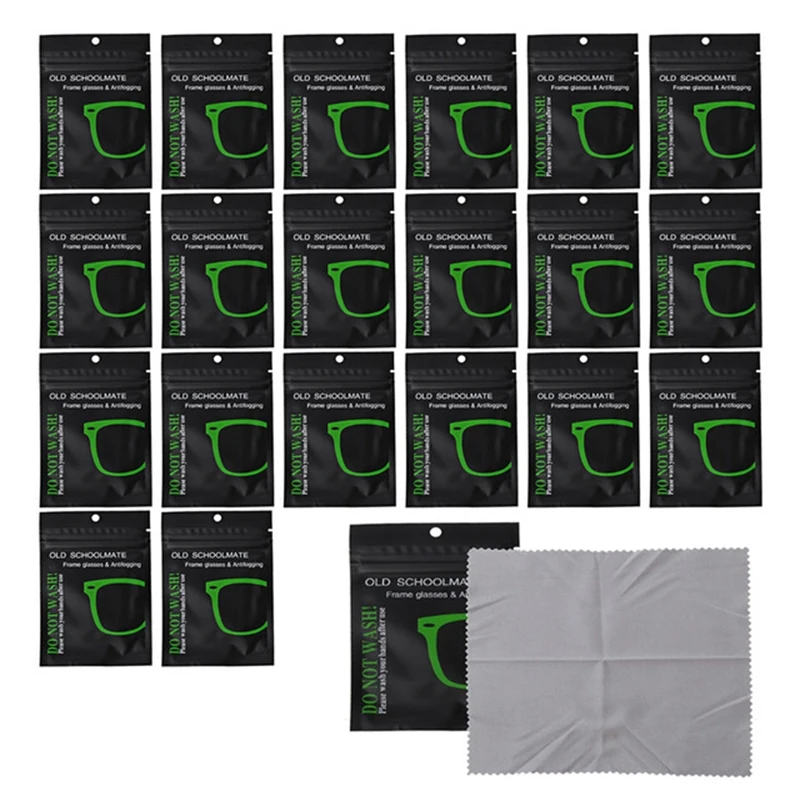 

20Pcs Reusable Anti-Fog Wipes Glasses Pre-Moistened Antifog Lens Cloth Defogger Eyeglass Wipe Prevent Fogging ForGlasses