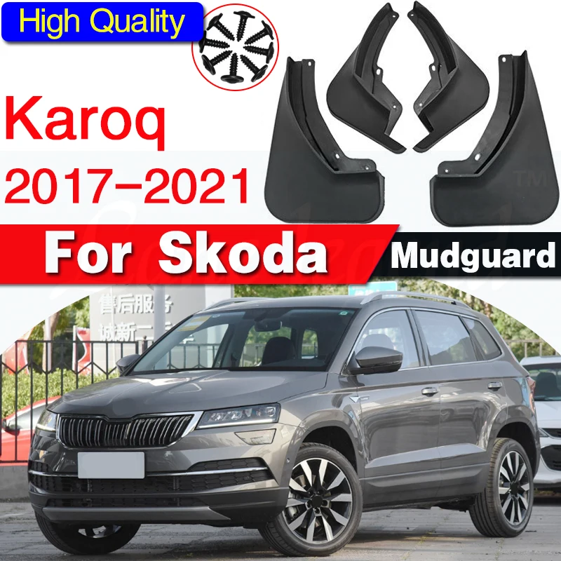 

Car Mudflaps For Skoda Karoq 2019 2018 2017 2020 2021 Front Rear Fender Mud Guard Flap Splash Flaps Mudguards Accessories