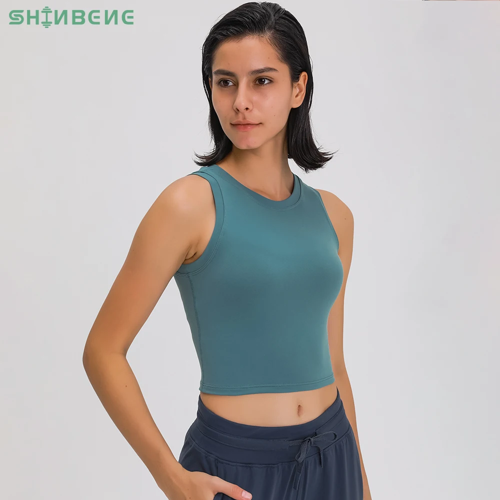 Женский укороченный топ SHINBENE с полным покрытием для фитнеса бега тренировок
