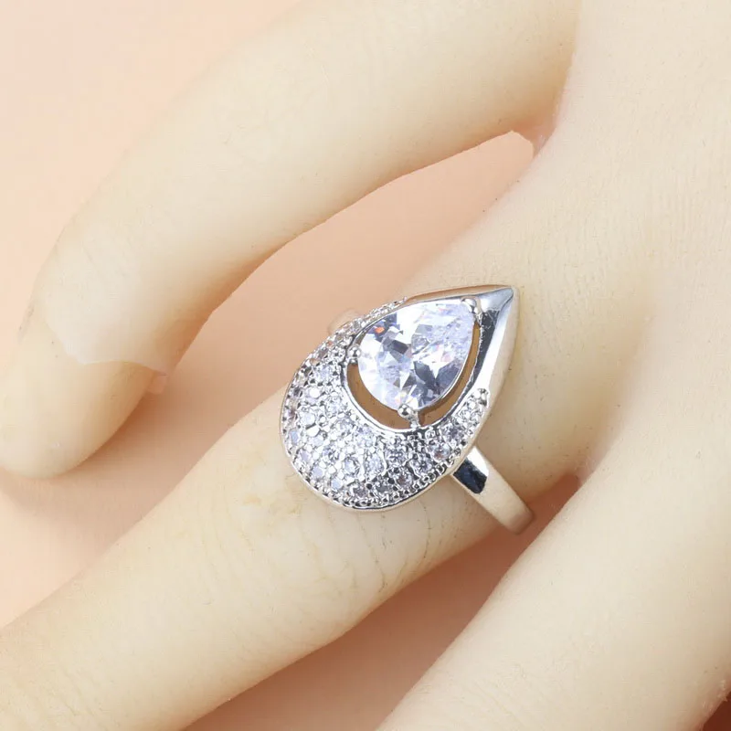 

Bridal Ring Set 925 Sterling Silver Wedding Costume Women Necklace Pendant Earrings Bracelet Gift Sets