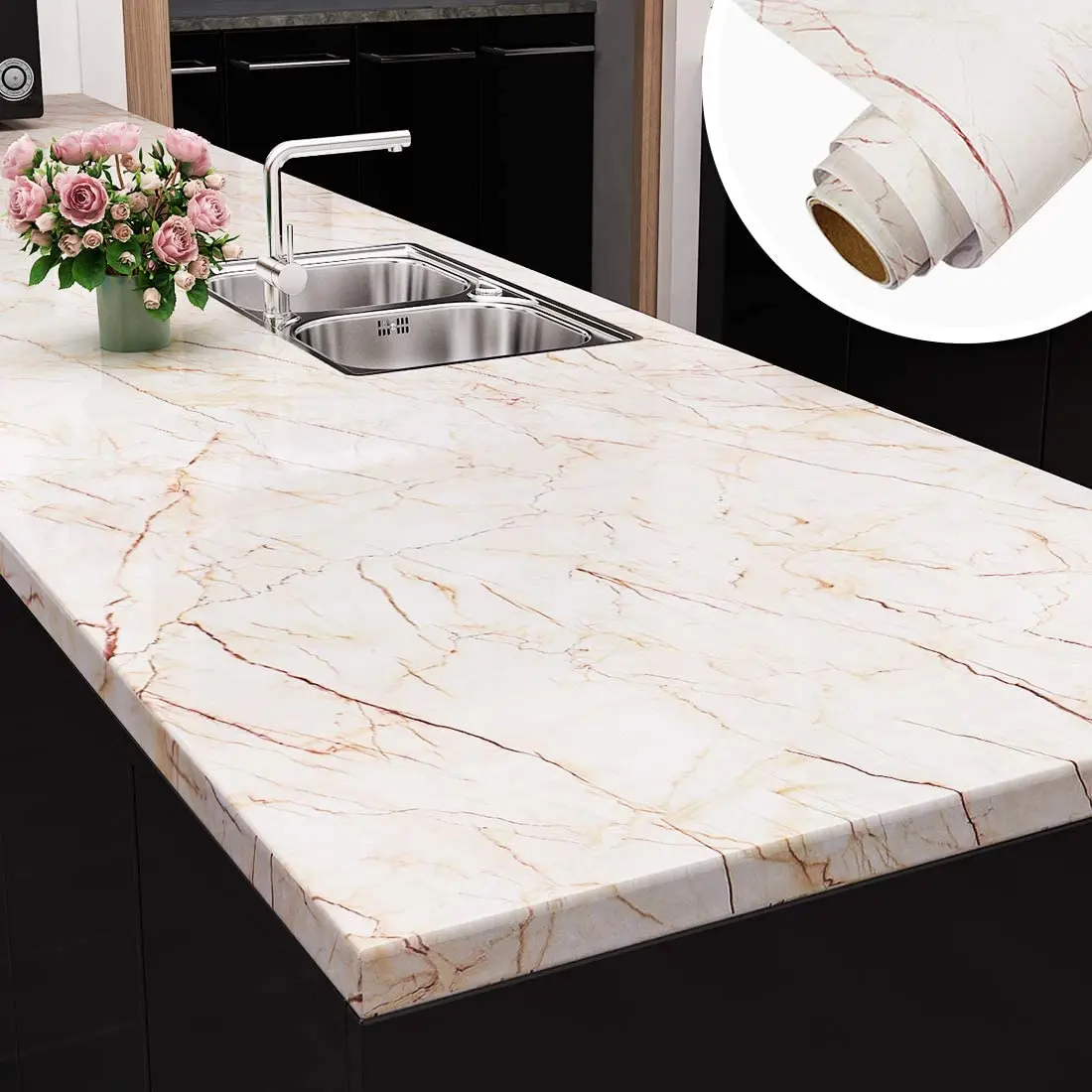 

Waterproof Oil Proof Marble Self Adhesive Wallpapers Vinyl Wall Stickers For Bathroom Kitchen Cupboard Home Decor Sticky Papers