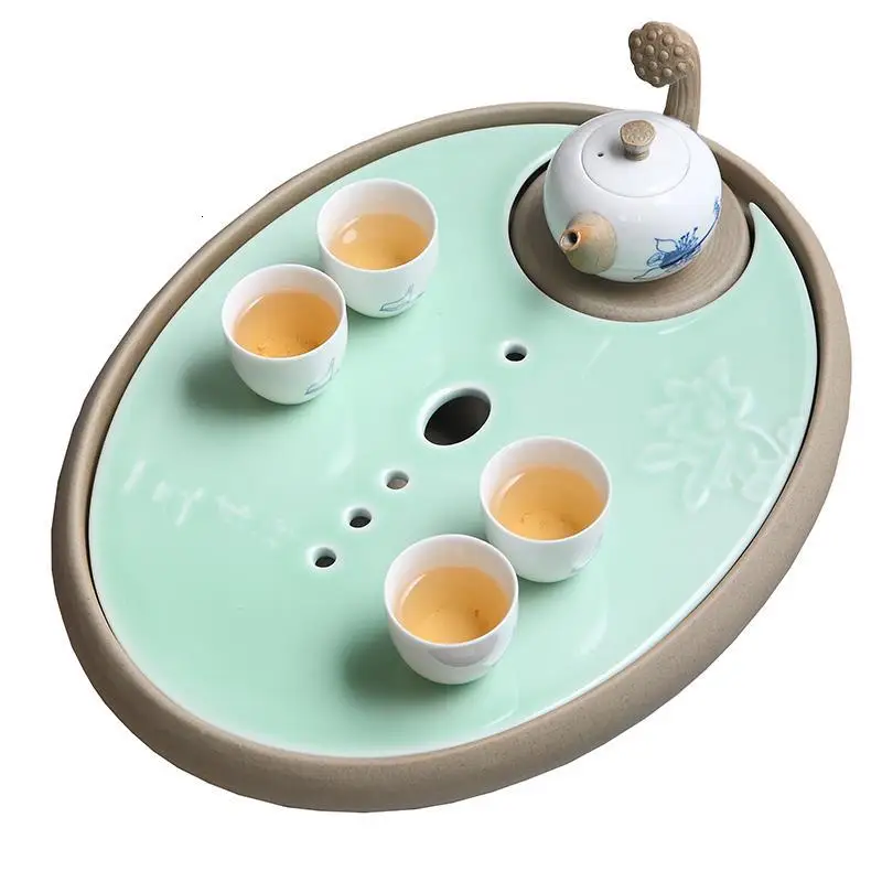 Set Accessories High Dienblad Serviertablett Bandeja Table Teaware Dienbladen Chinese Gongfu Holder Kung Fu Tea Tray | Дом и сад