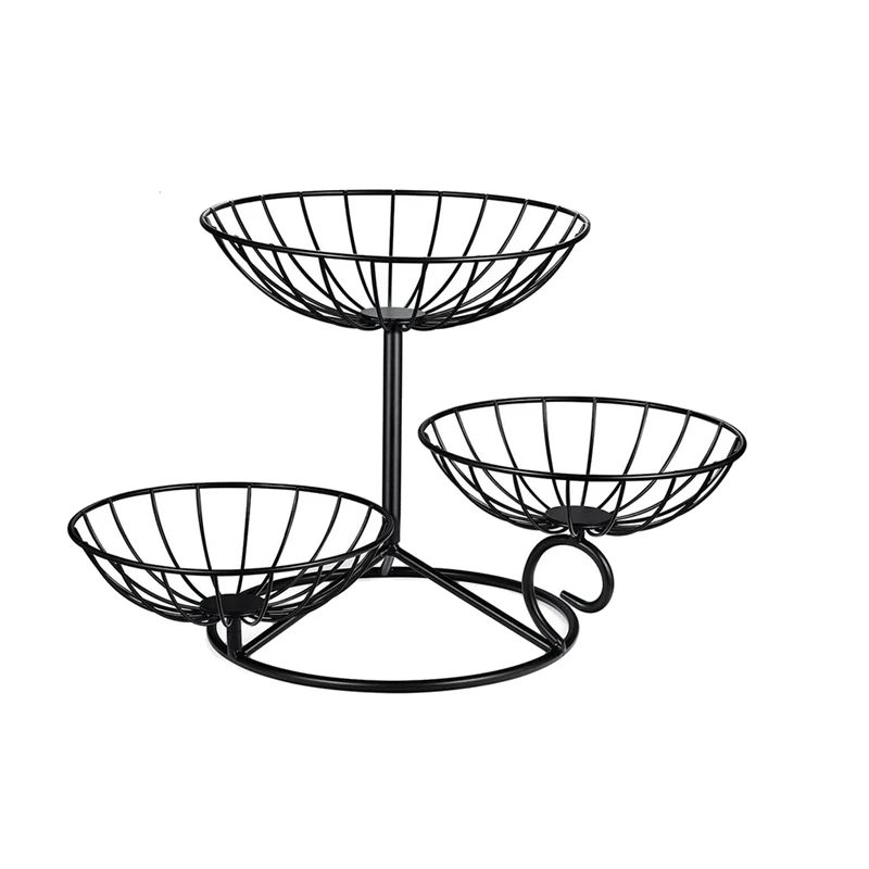 

3Tier Fruit Bowl,Table Decoration Fruit Basket Black Perfect for Any Room in the House or for Seasonal/Holiday Purposes