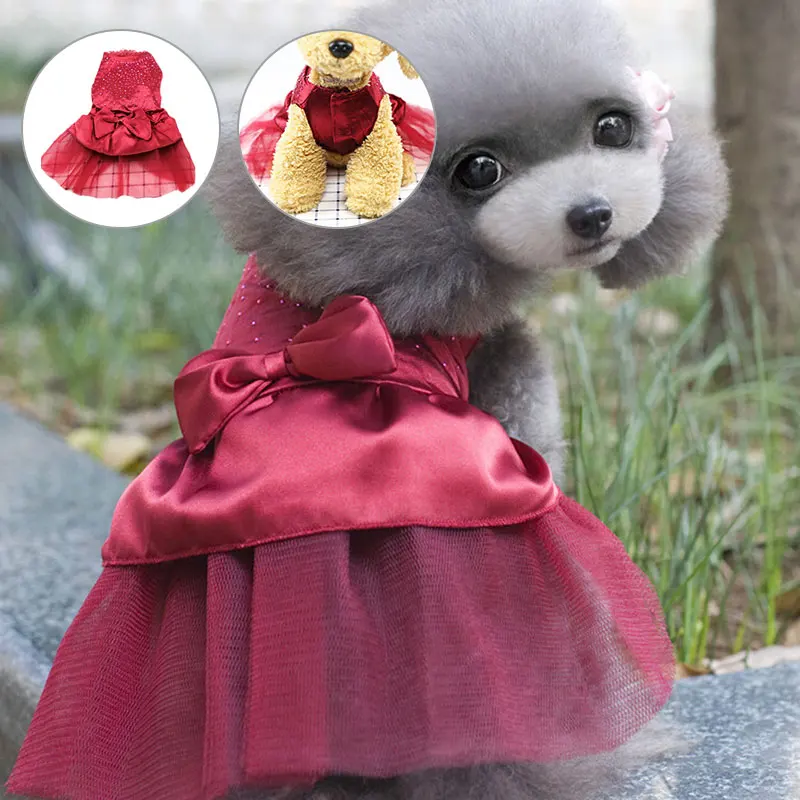 Платье для щенков собак Размеры M L костюм принцессы одежда домашних животных