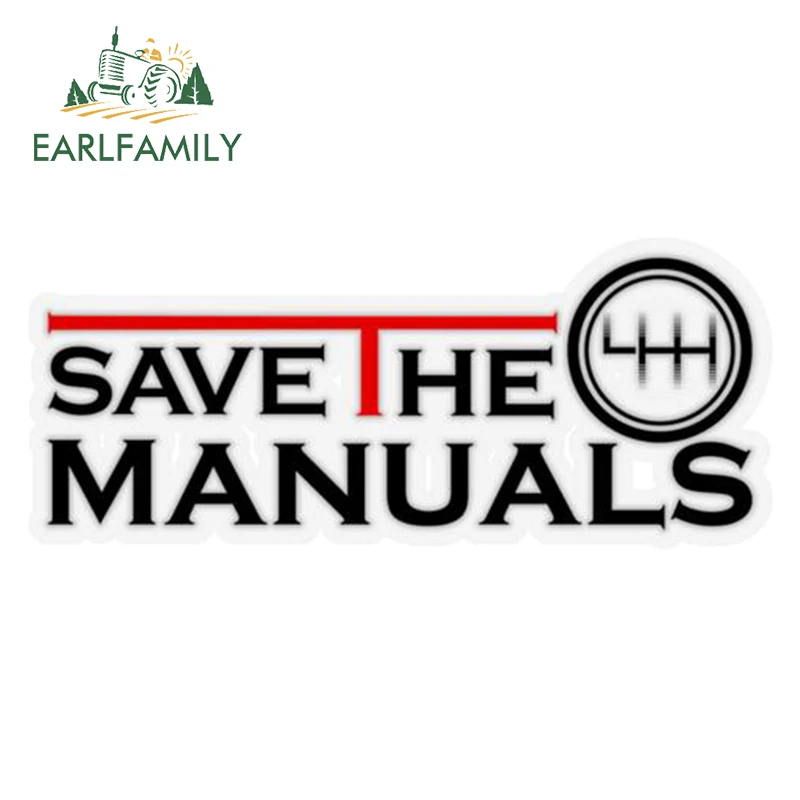 

EARLFAMILY 13cm x 5.6cm Auto Car Stickers and Decals Save The Manual Car Styling Trunk Vehicle Body Waterproof Decoration