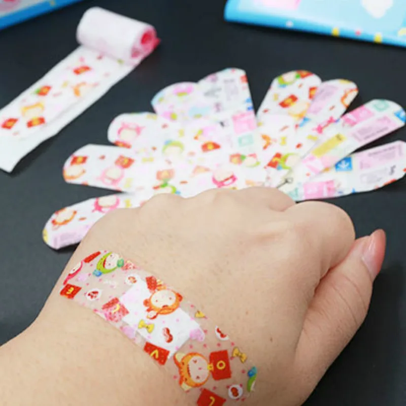 

100pcs/lot Cute Cartoon Band Aid Hemostasis Adhesive Bandages First Aid Emergency Kit Wound Plaster For Kids