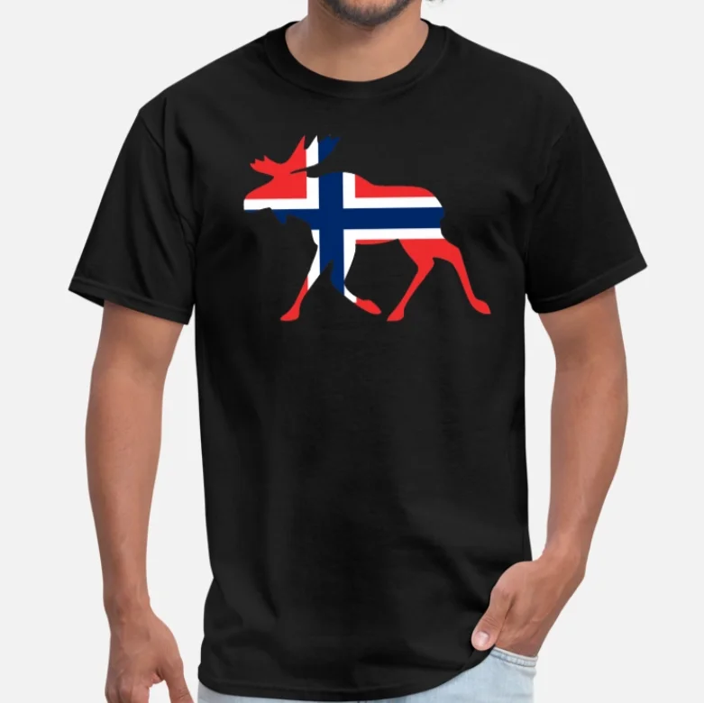 

Norway Moose Flag ELK Scandinavia T-Shirt. Summer Cotton Short Sleeve O-Neck Mens T Shirt New S-3XL