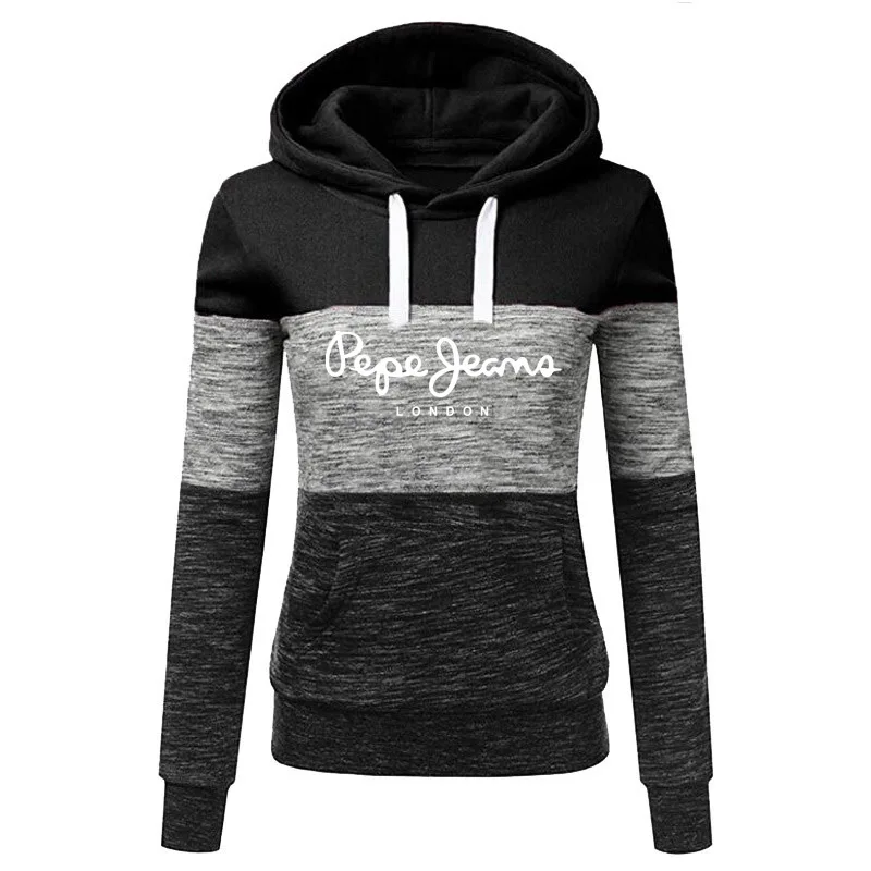 

Woman hoodie Sweatshirts hoodies Women Patchwork Long Sleeve Blouse Hooded Pocket Pullover Tops Shirt Fashion Sports Pullover