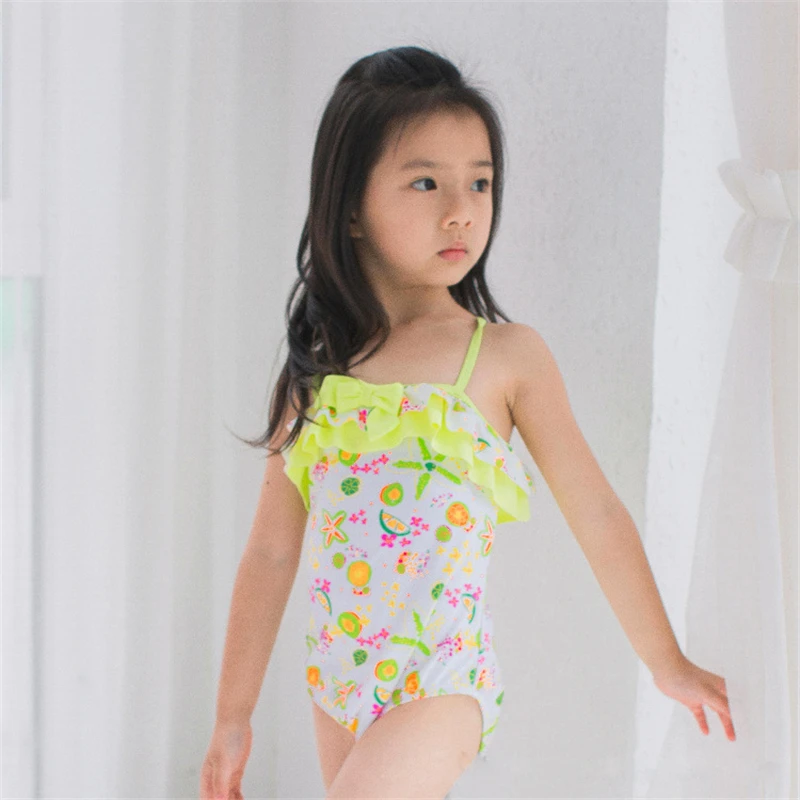 Детский слитный купальник для 2 6 лет детский с цветочным узором детские