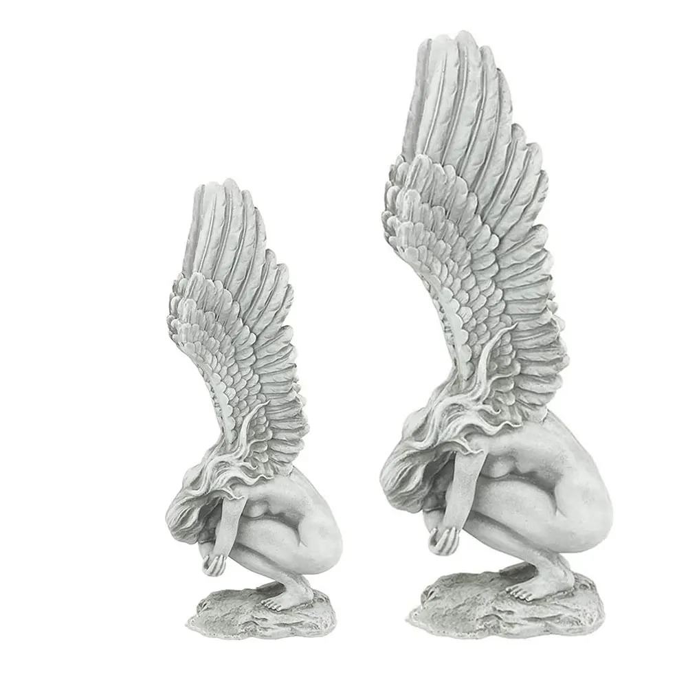 

Angel Statue Vintage Ornaments Redemption Angel Sculpture Art Angel Wings Resin Statue For Display Stand Living Room Garden Gift