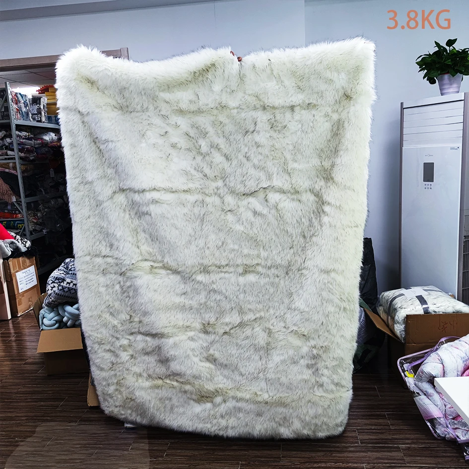 Оливковое домашнее роскошное декоративное одеяло из искусственного лисьего