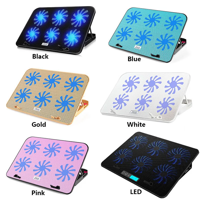 

Laptop six fan cooler, two USB port cooling pad, laptop bracket