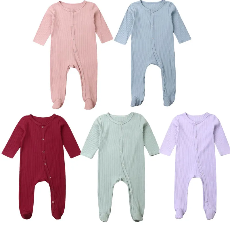 Baby Clothes 2019 Infant Boy Girl Autumn Solid Knitted Romper Jumpsuit Outfits | Детская одежда и обувь