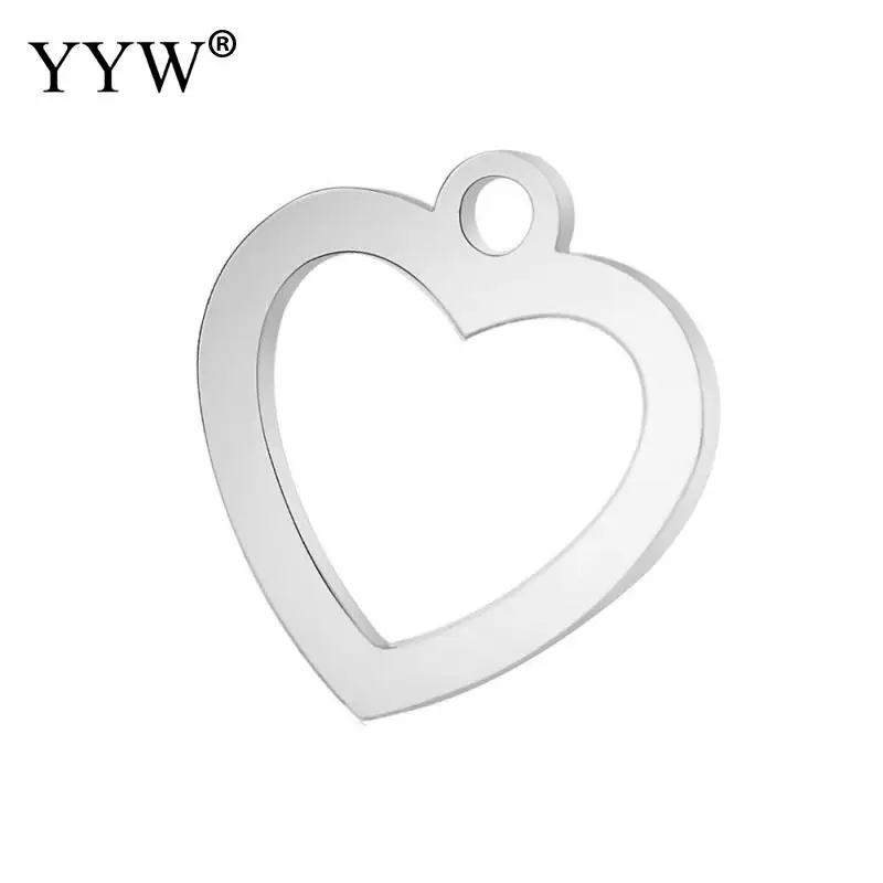 10 шт./лот Нержавеющая сталь выбитое сердечко подвески медальон оригинальный