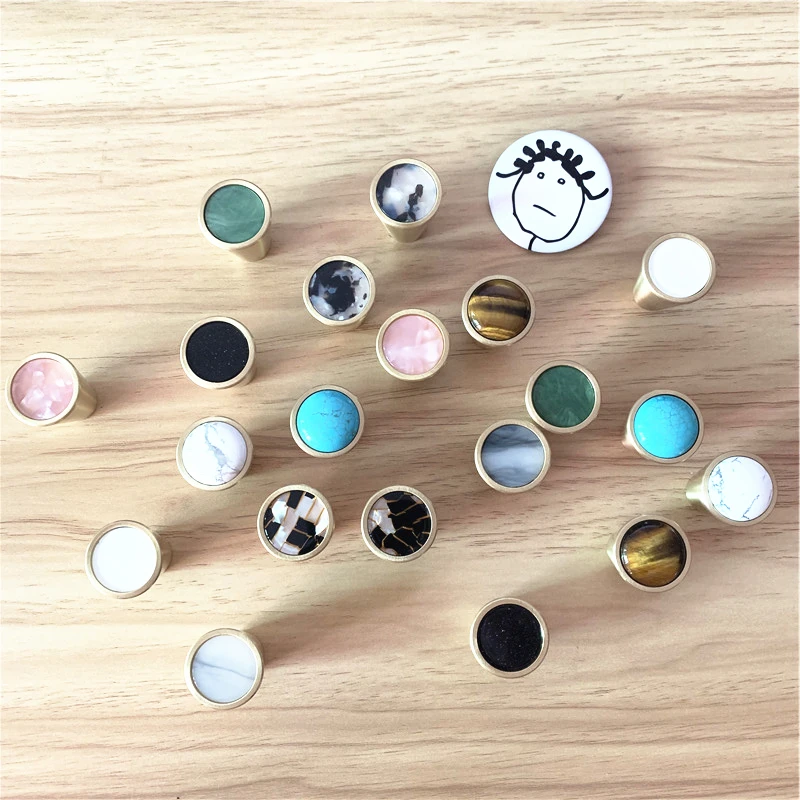 LCH скандинавский стиль твердая латунь инкрустированная розовым черным мрамором