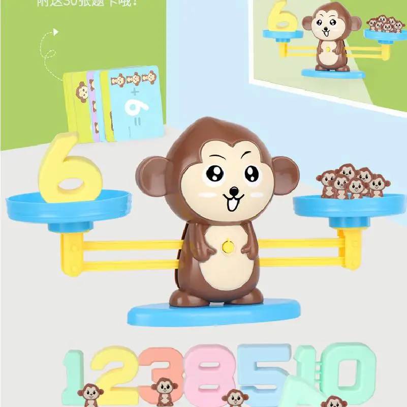 С принтом обезьяна цифровые весы Игрушки для раннего обучения детей баланса