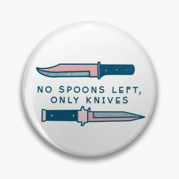 

Без ложек, только ножи, настраиваемая мягкая булавка для пуговиц, милая креативная модная металлическая брошь для одежды, булавка для лацка...