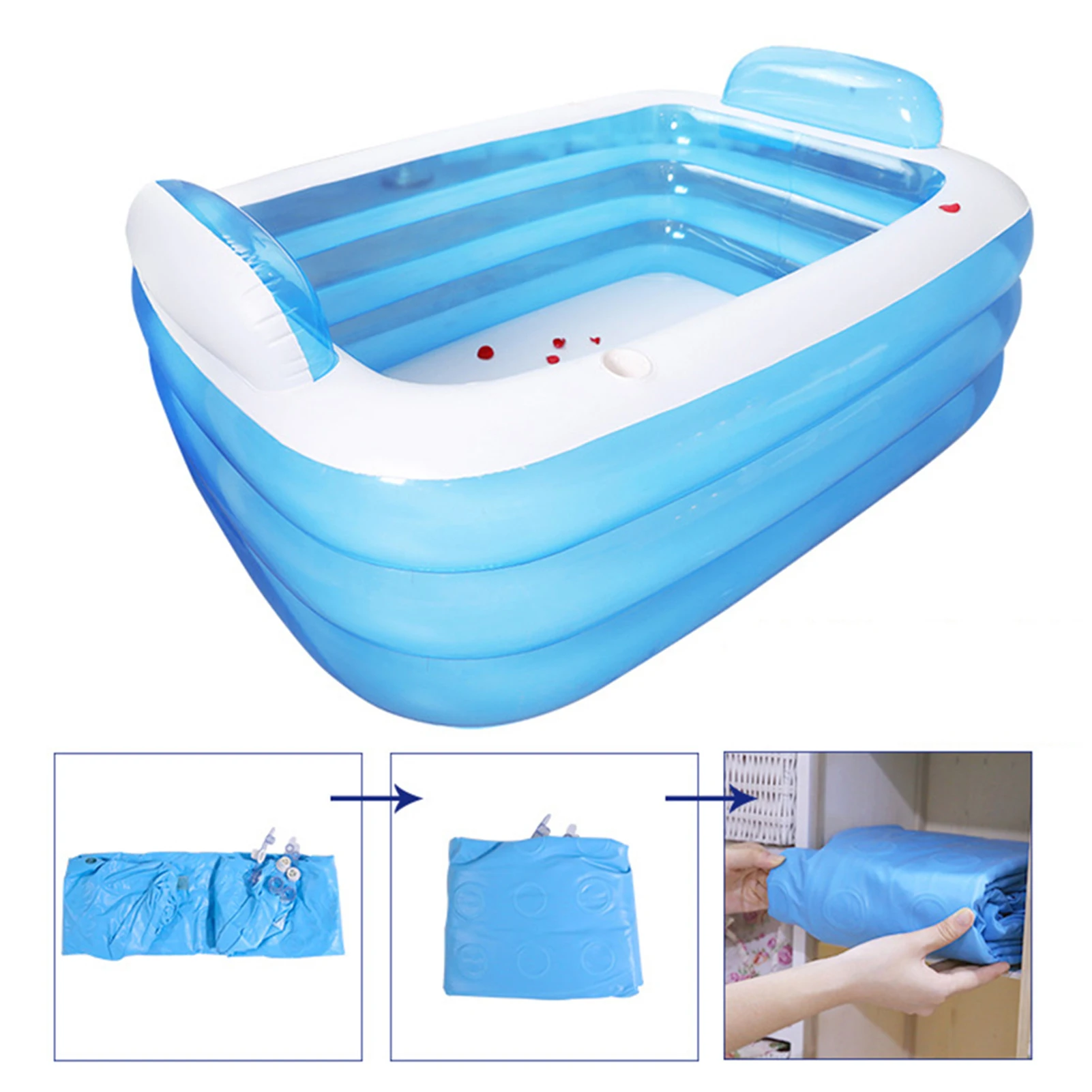

Inflatable New Double Bathtub Three Layers No Pressure Specially Thickened Adult Thermal Insulation Swimming Pool