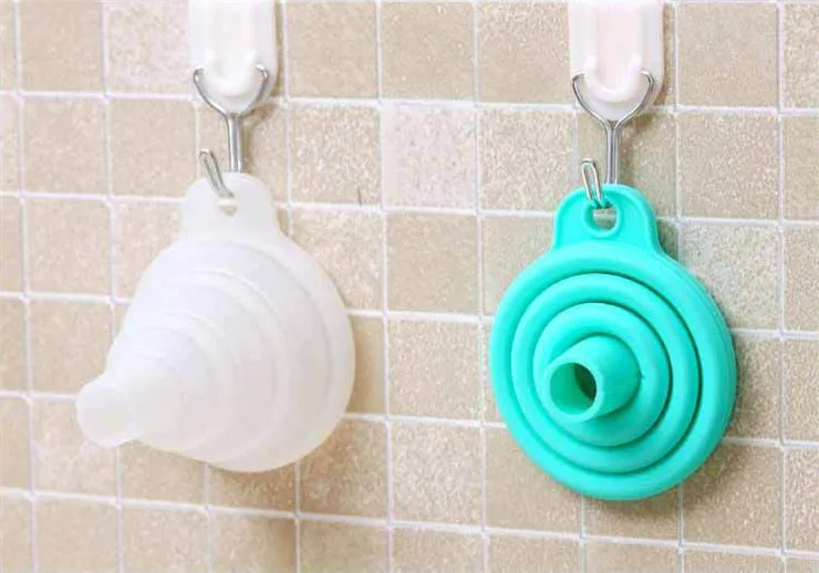 1 шт. Мини Складная воронка силиконовая Складные портативные лейки подвешиваются