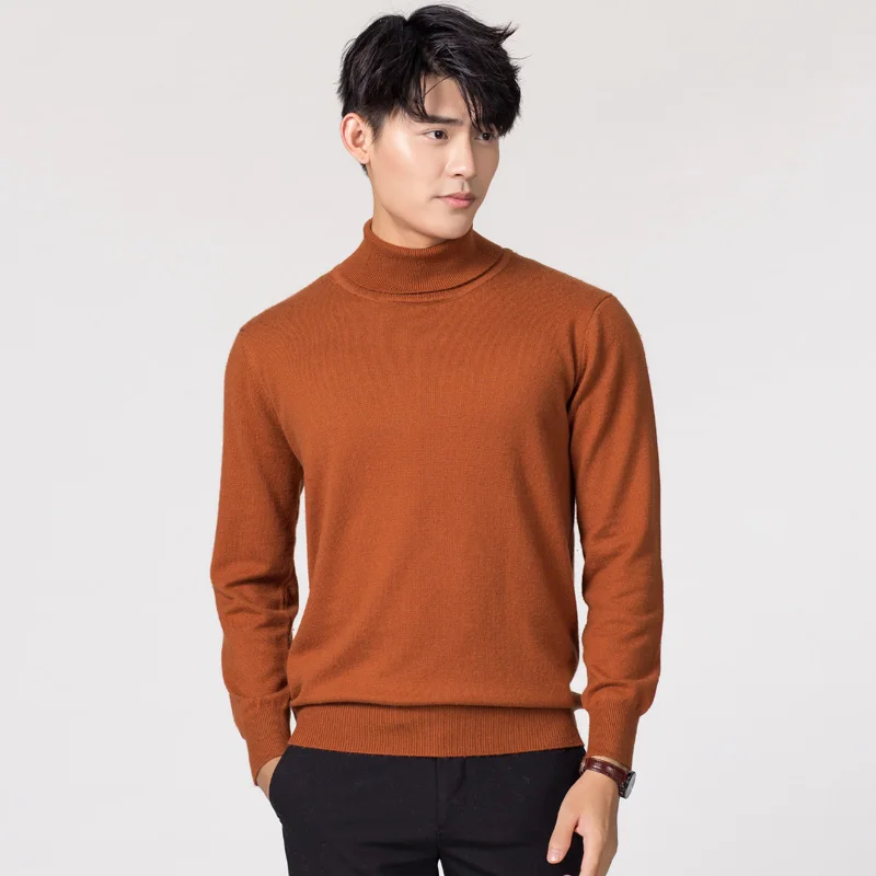 

Man Sweaters Cashmere and Wool Knitted Jumpers 11Colors Hot Sale Winter Fashion Turtleneck Pullover Men Woolen Clothes Male Tops