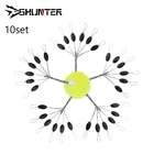 60 шт., набор из 10 групп, Высококачественная резина, космические бобы для ловли морского карпа нахлыстом, черная резина, овальная пробка, поплавок для рыбалки