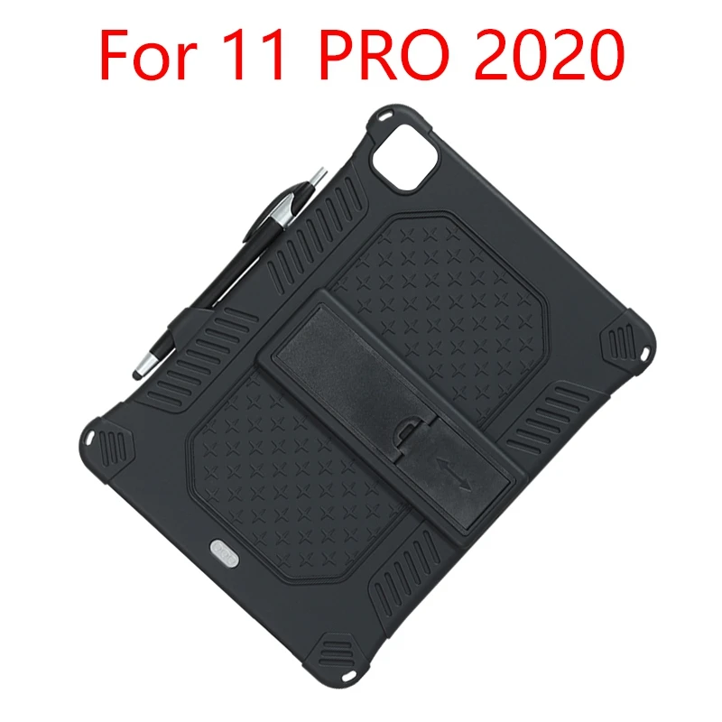 

for iPad 11 PRO 2020 Tablet Case Upgraded Silicone Case Protective Case Anti-Fall with Tablet Stand and Capacitor Pen