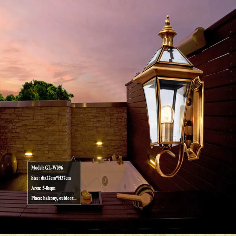 Europe Retro Glass Led Wall Lights Fixtures Lustre Copper Indoor Balcony Lamp Outdoor Waterproof Light Luminarias | Лампы и освещение