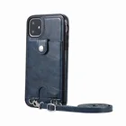 Чехол-накладка для IPhone 8, 11 Pro Max, Xs Max, XR, X, из искусственной кожи, с ремешком