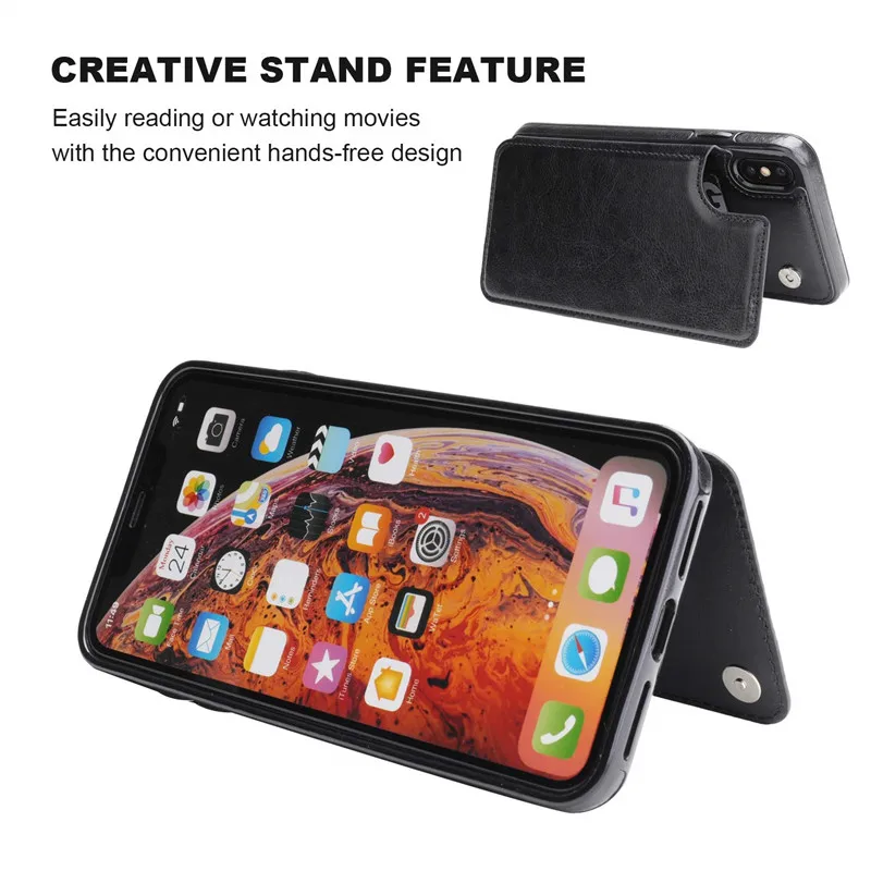 Роскошный деловой чехол из искусственной кожи для телефона iPhone XR XS Max 6 6s 7 8 Plus 5S SE 5