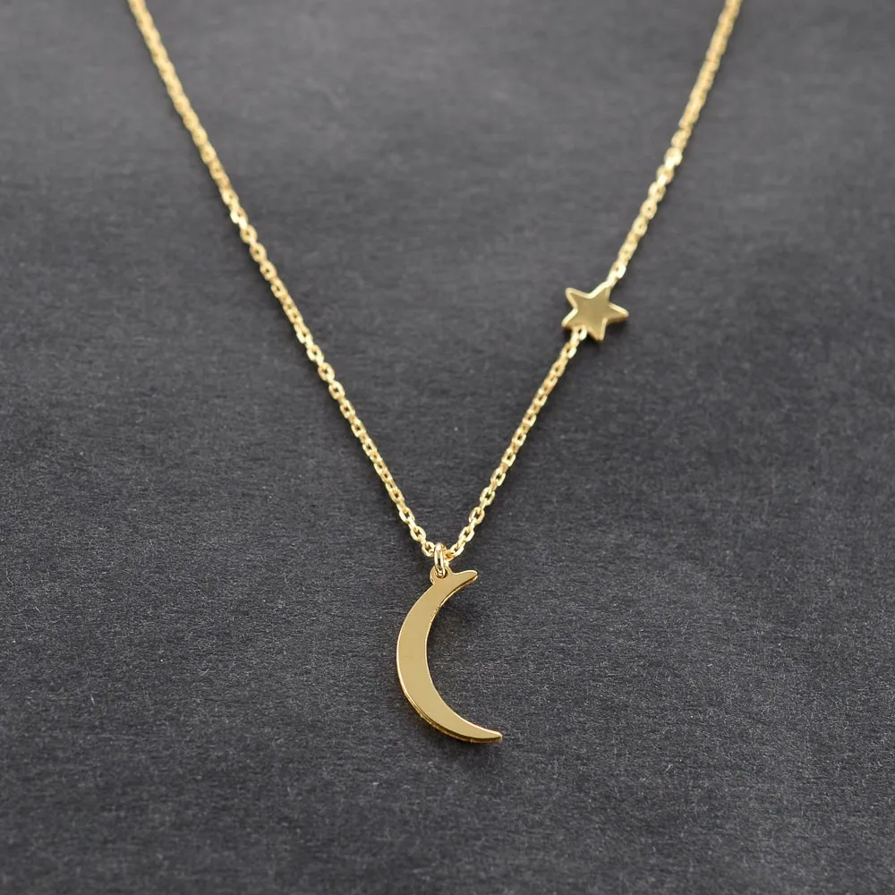 Nueva moda воротник de luna oro y estrella para mujer joyeria Sexy Luna|Цепочки| |