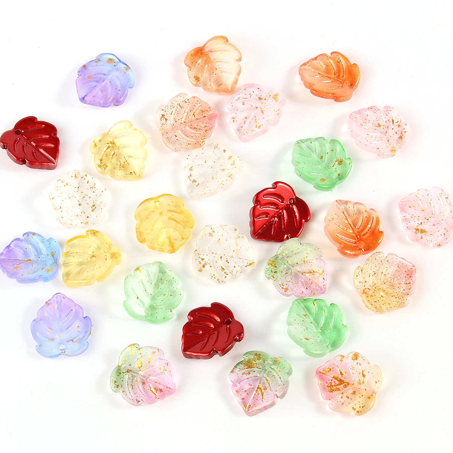 

14*15mm 20pcs Maple Leaf Shape Lampwork Czech Glass Loose Spacer Bead for Beadwork Jewelry Making Handmade Diy Bracelet Necklace