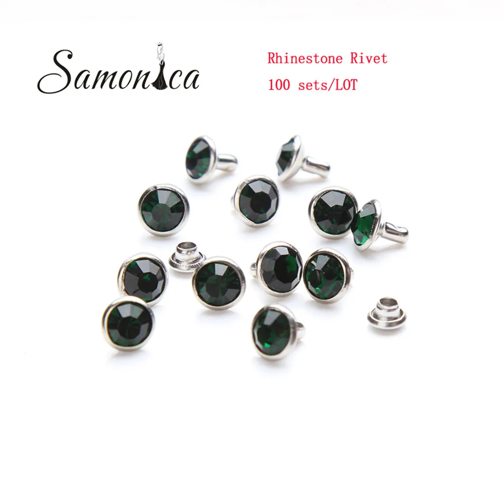 Заказ на заказ 1400 набор 8 мм Кристальные Стразы металлические заклепки Шпильки