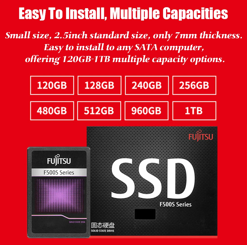 FUJITSU hd ssd 1 ТБ sata iii 3D NAND Flash 1 ТБ ssd TLC SMI Phison Realtek 500 МБ/с. Внутренние твердотельные накопители для настольного ноутбука