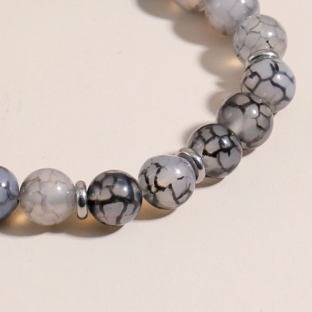 

2020 Black Quartz Rutilated Beads Charm Bracelet Men With Silver Color Copper Decoration Natural Stone Bracelets For Women