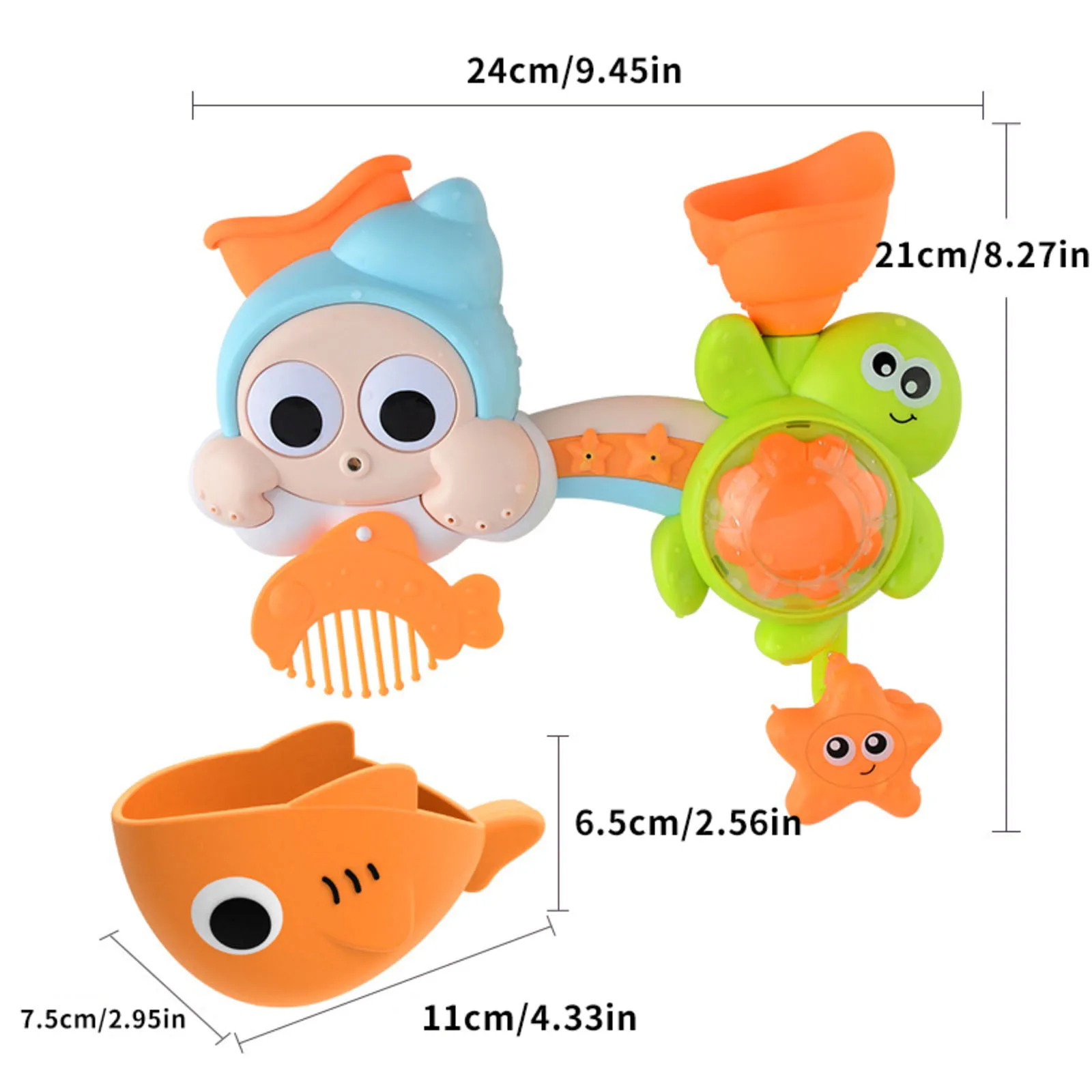 

Cute Kids Baby Bath Toy Educational Infant Bathing Toy Set Funny Cartoon Anti-Fall Children Toy Bathroom Shower For Kids Gift