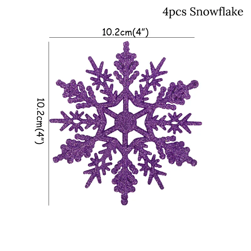 4pcs Snowflake 4/30 шт. белый Пластик поддельные Снежинка Подвески для рождественской вечеринки Подвески год Рождественская елка украшения вечерние украшения для носа - Цвет: 4pcs Snowflake