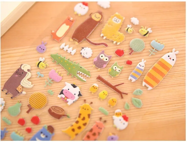 SST* 1 лист 'милый зоопарк' мультфильм наклейки детские игрушки 3D DIY Kawaii украшение дневника Скрапбукинг детский сад подарок канцелярские товары