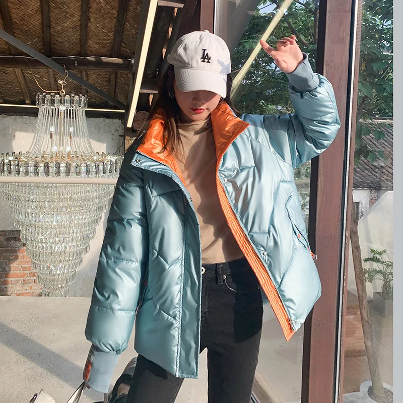 Down jacket women's 2021 the new short down jacket winter light leather coat Women Winter Jacket overcoat 2108F